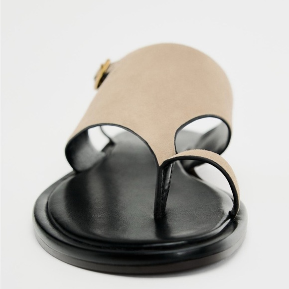 NWT Zara Asymmetric Suede Sandals - Picture 6 of 7
